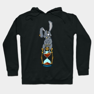 Creepy gothic bunny on hourglass - Goth Hoodie